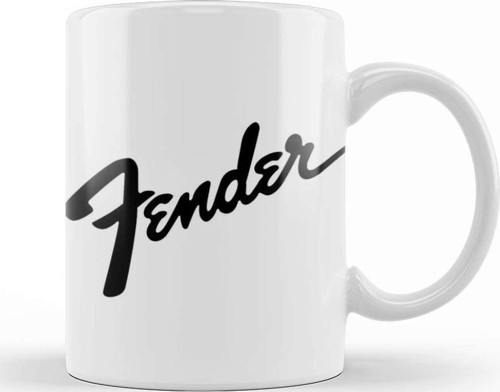 Fender Music Bass Guitar Logo Kupa Bardak Porselen
