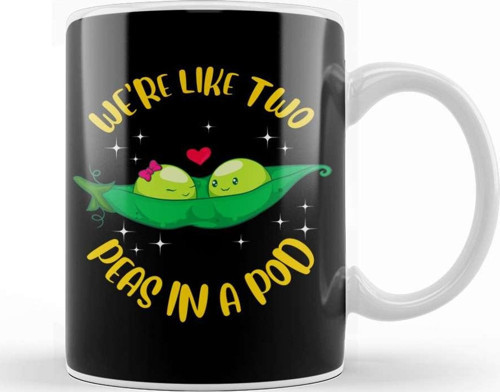 We Re Like Two Peas In A Pod Adorable Married Pun Kupa Bardak Porselen