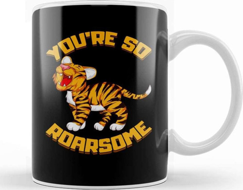 You Re So Roarsome Funny So Awesome Tiger Cub Pun Kupa Bardak Porselen
