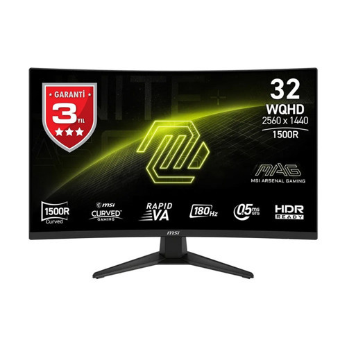 31.5 MAG 321CQF E18 2560x1440 (WQHD) 16:9 CURVE 1500R RAPID VA 180HZ 0.5MS FREESYNC GAMING MONITOR