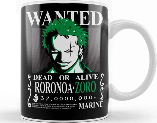 Sudadera Wanted Zoro One Piece Anime Mujer Hombre Kupa Bardak Porselen