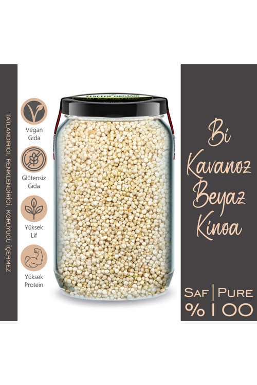 Beyaz Kinoa Bi Kavanoz 660 cc. Cam Kavanozda 480 Gr. Beyaz Kinoa