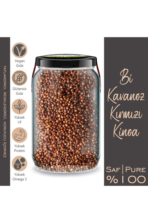 Kırmızı Kinoa Bi Kavanoz 660 cc. Cam Kavanozda 500 Gr. Kırmızı Kinoa