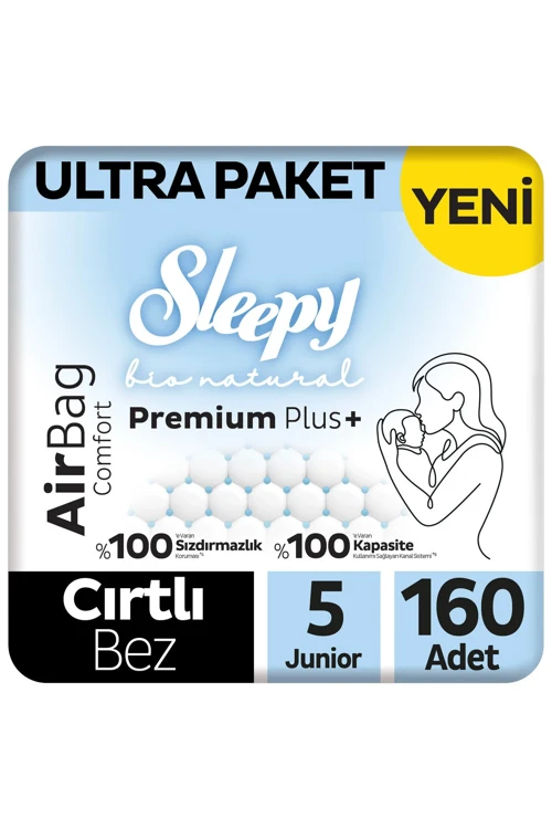 Bio Natural Premium Plus Airbag Comfort Ultra Paket Bebek Bezi 5 Numara Junior 160 Adet