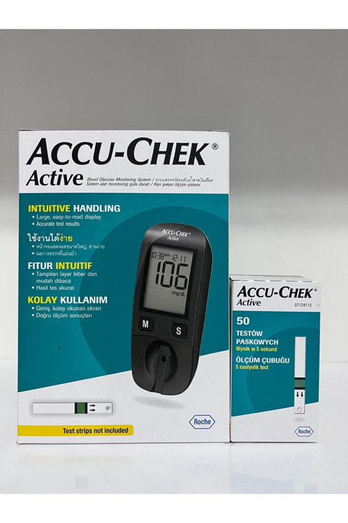 Accu Chek Active Şeker Ölçüm Cihazı + 50 Lik Ölçüm Stribi