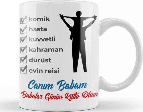 Babalar Günü Babaya Hediye 31 Kupa Bardak Porselen