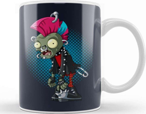 Plants Vs Zombies Punk Zombie Kupa Bardak Porselen