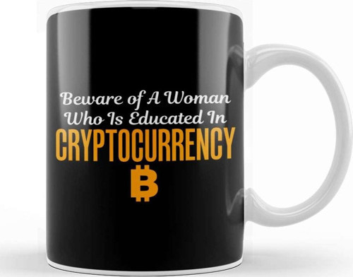 Beware Of A Woman Who Is Educated Cryptocurrency Kupa Bardak Porselen