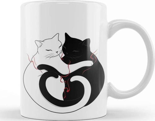 Aşk Kediler Blazing Cat Love Kupa Bardak Porselen