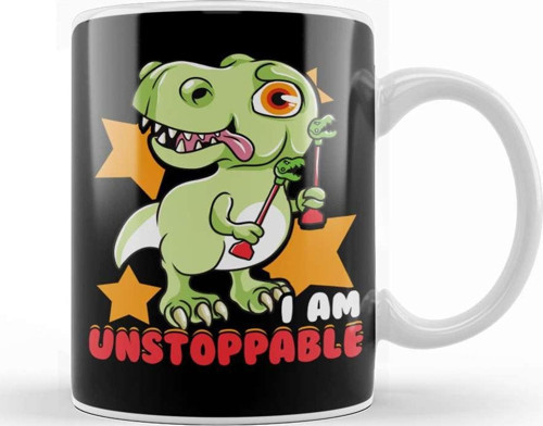 Cute & Funny I Am Unstoppable T Rex Dinosaur Pun Kupa Bardak Porselen