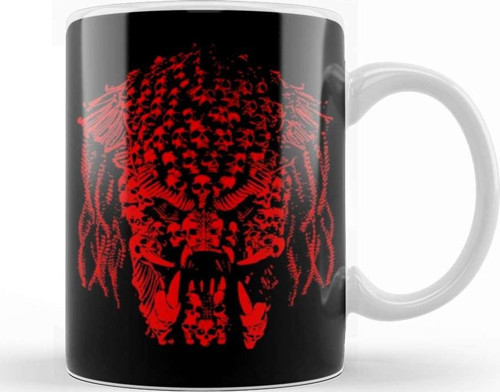 Predator Head Made Of Skulls Kupa Bardak Porselen