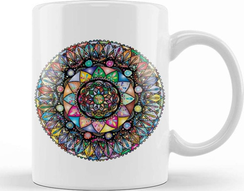 Mandala Renkli Hat Sanatı 02 Kupa Bardak Porselen