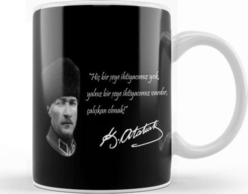 Mustafa Kemal Atatürk Söz 01 Kupa Bardak Porselen