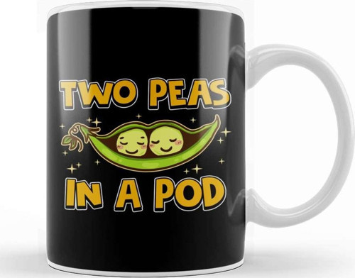 Cute & Funny Two Peas In A Pod Adorable Food Pun Kupa Bardak Porselen