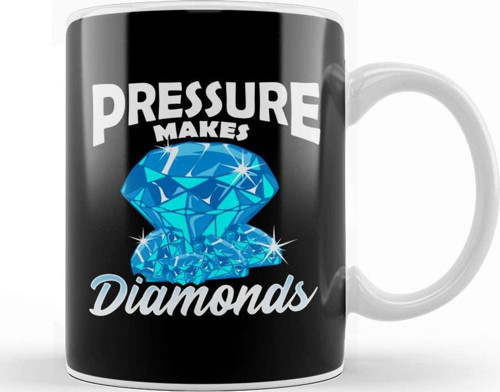 Cute Pressure Makes Diamonds Motivational Hustle Kupa Bardak Porselen
