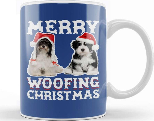 Merry Woofing Christmas Dogs Kupa Bardak Porselen