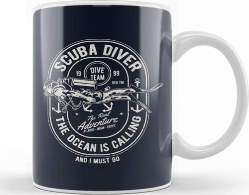 Scuba Diver Ocean Is Calling Kupa Bardak Porselen
