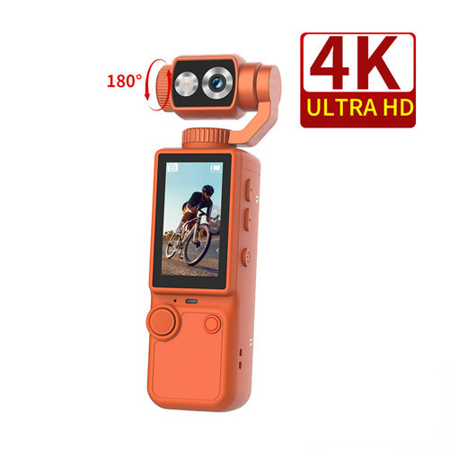 4k 1080P Yükek Çözünürlüklü 180° Açılı 2000mAh Bataryalı Aksiyon Kamera Turuncu Renk