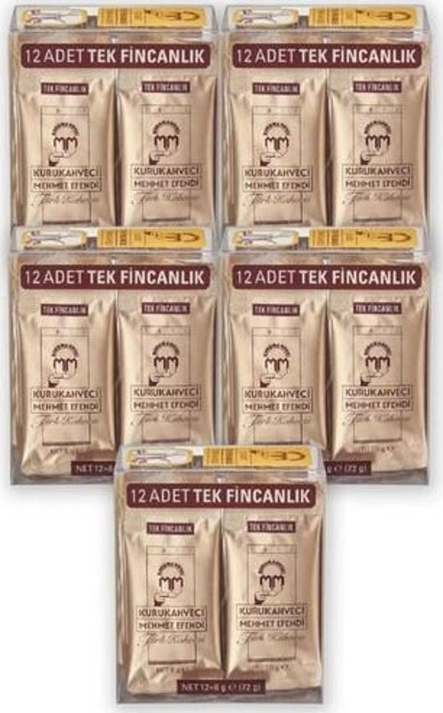 Tek Fincanlık 12x6 Gr X5 Paket (5 Paket içerisinde 60 Adet) Türk Kahvesi