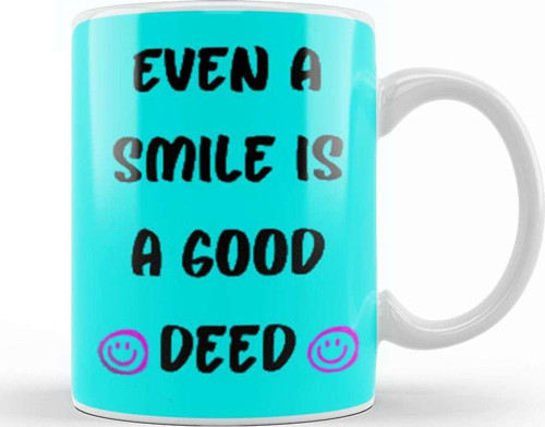 Smile Quotes Happy Love Gift Kupa Bardak Porselen