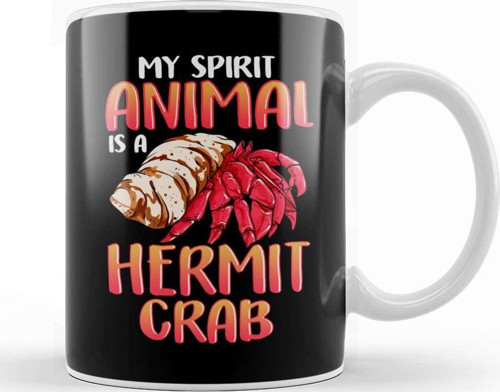 My Spirit Animal Is A Hermit Crab Crustacean Pun Kupa Bardak Porselen