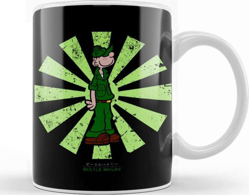 Beetle Bailey Retro Japanese Kupa Bardak Porselen