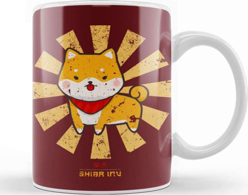 Shiba Inu Retro Japanese Dog Kupa Bardak Porselen