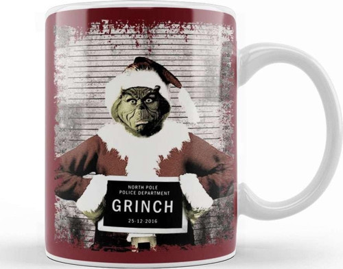 The Grinch Christmas Mugshot Kupa Bardak Porselen
