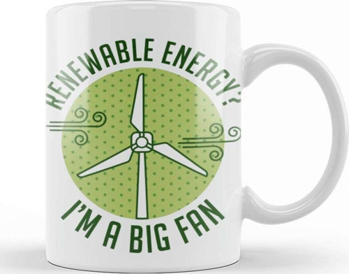 Save The Earth Renewable Energy I'M A Big Fan 02 Kupa Bardak Porselen