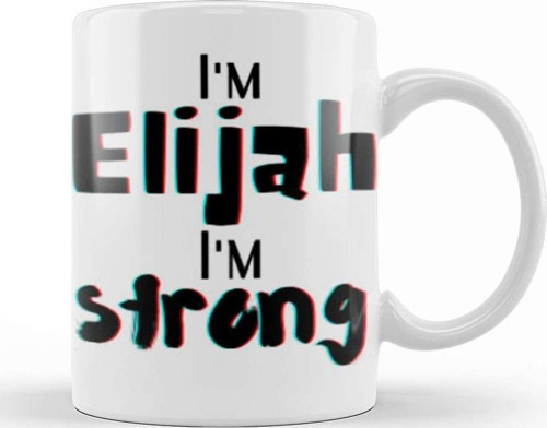 Elijah Name Custom Design Gift Baby Gift For Him Kupa Bardak Porselen