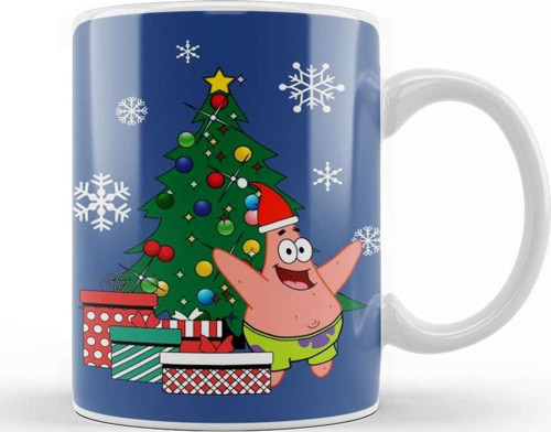 Patrick Star Around The Christmas Tree Spongebob Kupa Bardak Porselen