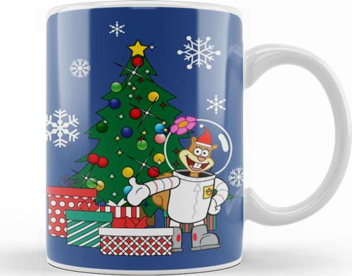 Sandy Cheeks Around The Christmas Tree Spongebob Kupa Bardak Porselen