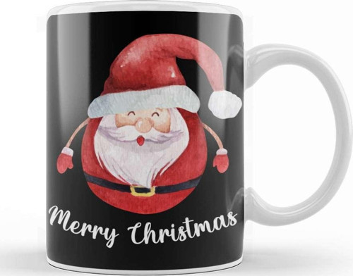 Yılbaşı Yeni Yıl Konseptli Merry Christmas Santa Kupa Bardak Porselen