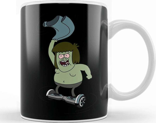 Regular Show Muscle Man Spinning On A Hoverboard Kupa Bardak Porselen