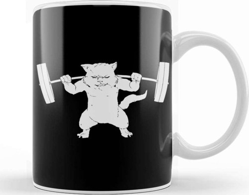 Cat Squat Powerlifting Gifts Kupa Bardak Porselen