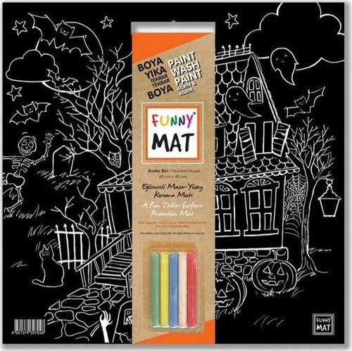 - Funny Mat Black (Tebeşirli ) Korku Evi - 40x40