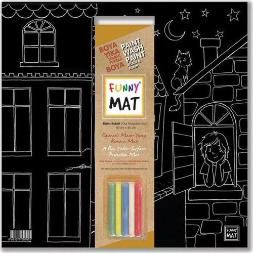 - Funny Mat Black (Tebeşirli ) Bizim Sokak - 40x40