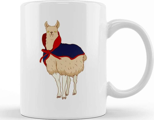 Cute Vampire Llama Halloween Funny Vampire Llama Kupa Bardak Porselen