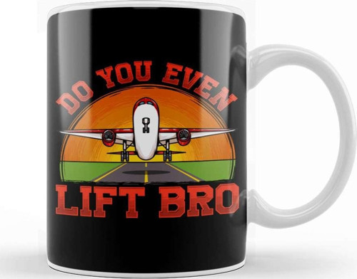 Do You Even Lift Bro Funny Airplane Pilot Flying Kupa Bardak Porselen