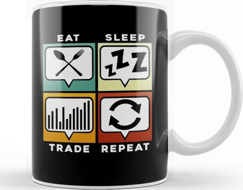 Eat Sleep Trade Repeat Funny Trading & Investing Kupa Bardak Porselen