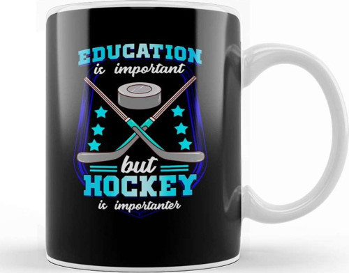 Education Is Important But Hockey Is Importanter Kupa Bardak Porselen