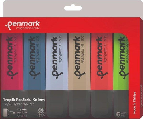 FOSFORLU KALEM 6 LI ASETAT KARIŞIK RENK TROPİK