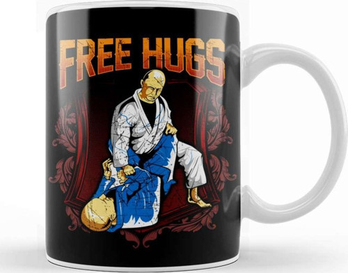 Free Hugs Bjj Jiu Jitsu Pun Awesome Martial Arts Kupa Bardak Porselen