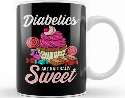 Funny Diabetics Are Naturally Sweet Diabetes Pun Kupa Bardak Porselen