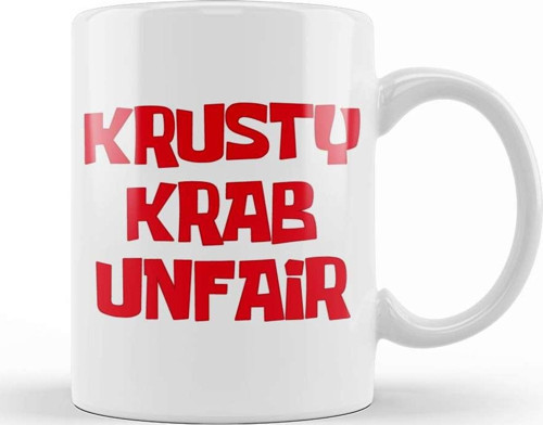Spongebob Krusty Krab Unfair Kupa Bardak Porselen