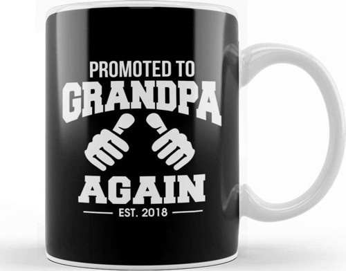 Funny Promoted To Grandpa Again 2020 Grandfather Kupa Bardak Porselen