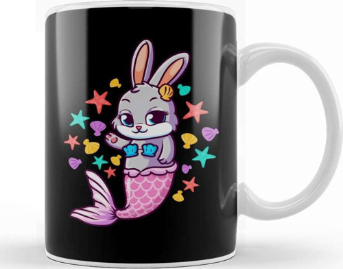 Cute Bunny Mermaid Swimming Bunnies Kupa Bardak Porselen
