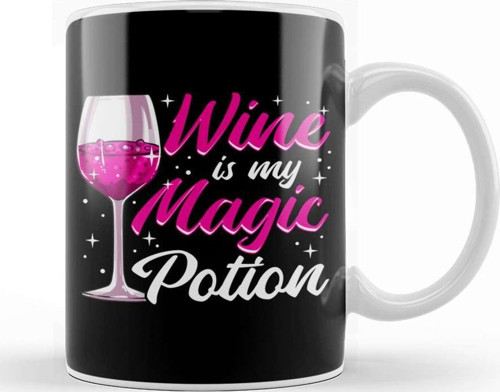 Funny Wine Is My Magic Potion Halloween Wino Pun Kupa Bardak Porselen