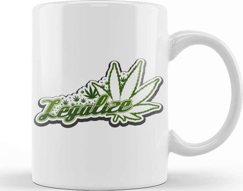 Legalize Weed Marijuana Cannabis 01 Kupa Bardak Porselen