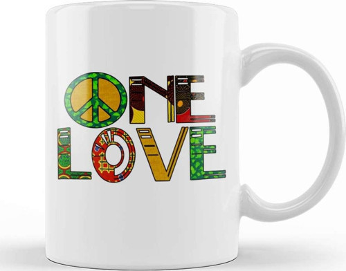Peace Barış Simge One Love Rasta 01 Kupa Bardak Porselen